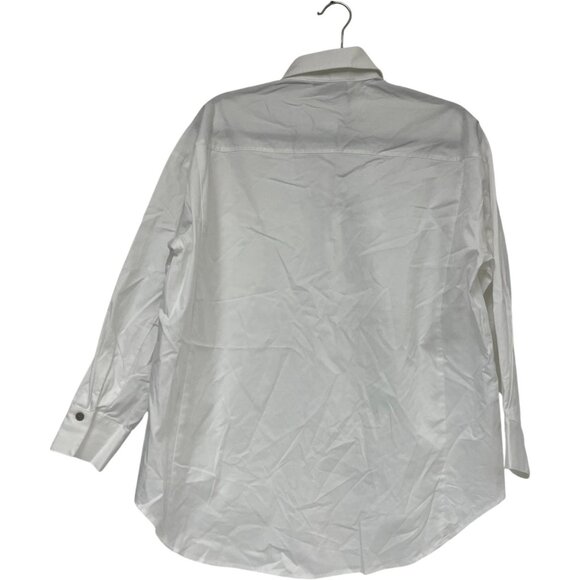 Zara Womens Shirt Blouse S Small White Button Up Beaded Poplin 8527/909 NWT - Picture 4 of 16